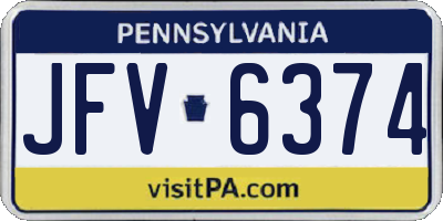 PA license plate JFV6374