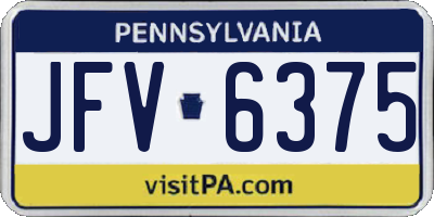 PA license plate JFV6375