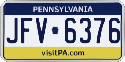 PA license plate JFV6376