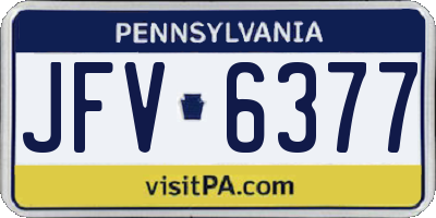 PA license plate JFV6377