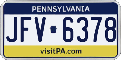PA license plate JFV6378