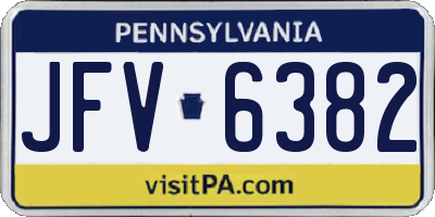 PA license plate JFV6382
