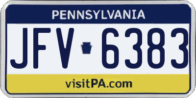 PA license plate JFV6383