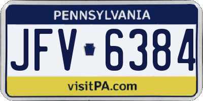 PA license plate JFV6384
