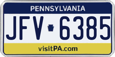 PA license plate JFV6385