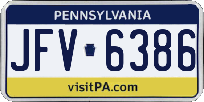 PA license plate JFV6386