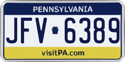 PA license plate JFV6389