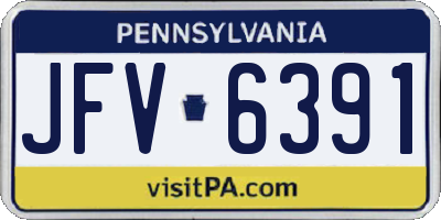 PA license plate JFV6391