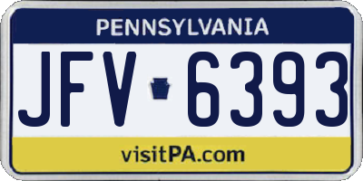 PA license plate JFV6393