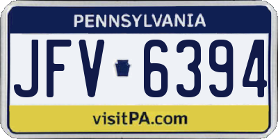 PA license plate JFV6394
