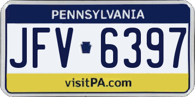 PA license plate JFV6397