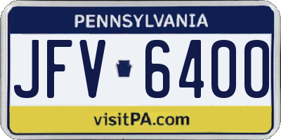 PA license plate JFV6400