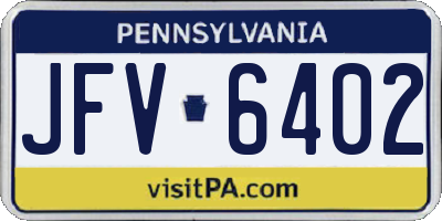 PA license plate JFV6402