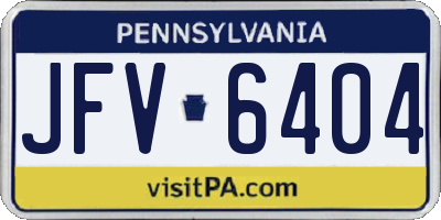 PA license plate JFV6404