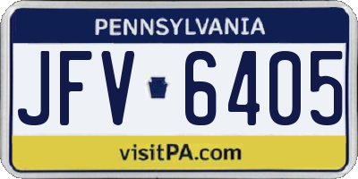 PA license plate JFV6405