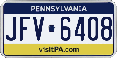 PA license plate JFV6408
