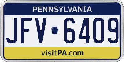 PA license plate JFV6409