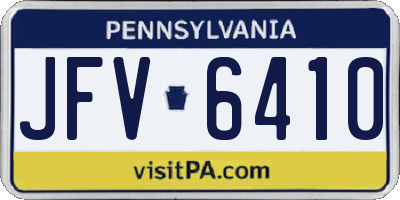 PA license plate JFV6410