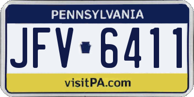 PA license plate JFV6411