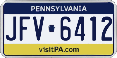 PA license plate JFV6412