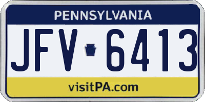PA license plate JFV6413