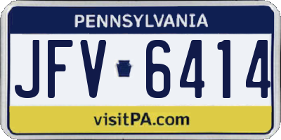 PA license plate JFV6414