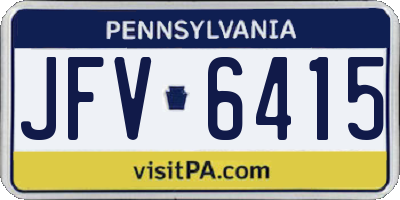 PA license plate JFV6415