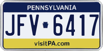 PA license plate JFV6417