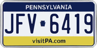 PA license plate JFV6419