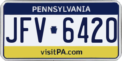 PA license plate JFV6420
