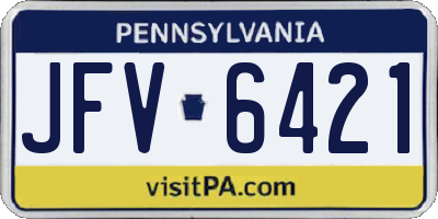 PA license plate JFV6421