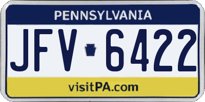 PA license plate JFV6422