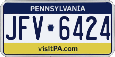PA license plate JFV6424