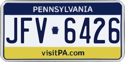 PA license plate JFV6426