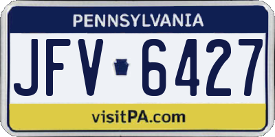 PA license plate JFV6427