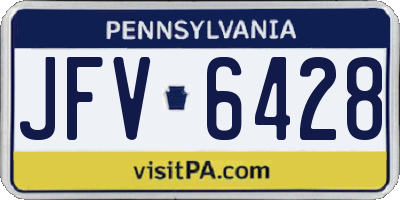 PA license plate JFV6428