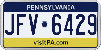 PA license plate JFV6429