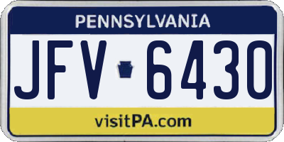 PA license plate JFV6430