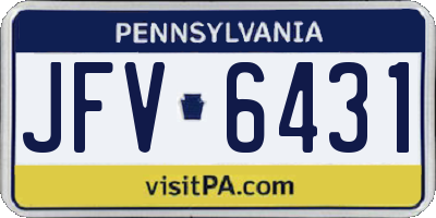 PA license plate JFV6431