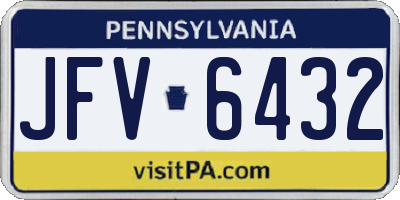 PA license plate JFV6432