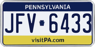 PA license plate JFV6433