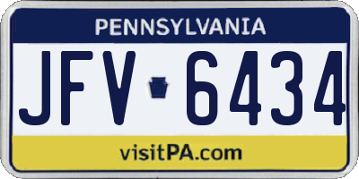 PA license plate JFV6434