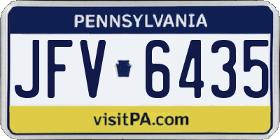 PA license plate JFV6435