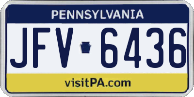 PA license plate JFV6436