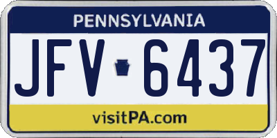 PA license plate JFV6437