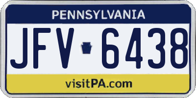 PA license plate JFV6438