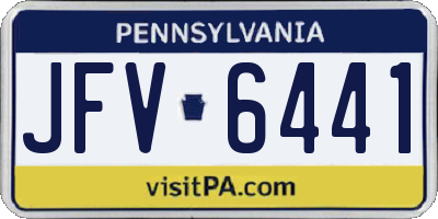 PA license plate JFV6441