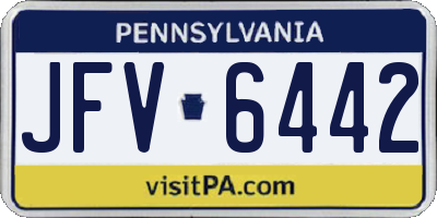 PA license plate JFV6442