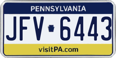 PA license plate JFV6443