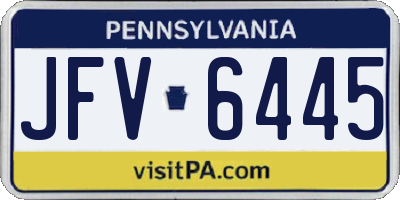 PA license plate JFV6445